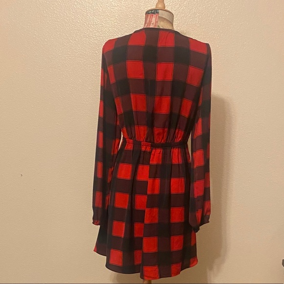 Red & Black Plaid Express Dress Sz S - Picture 3 of 7